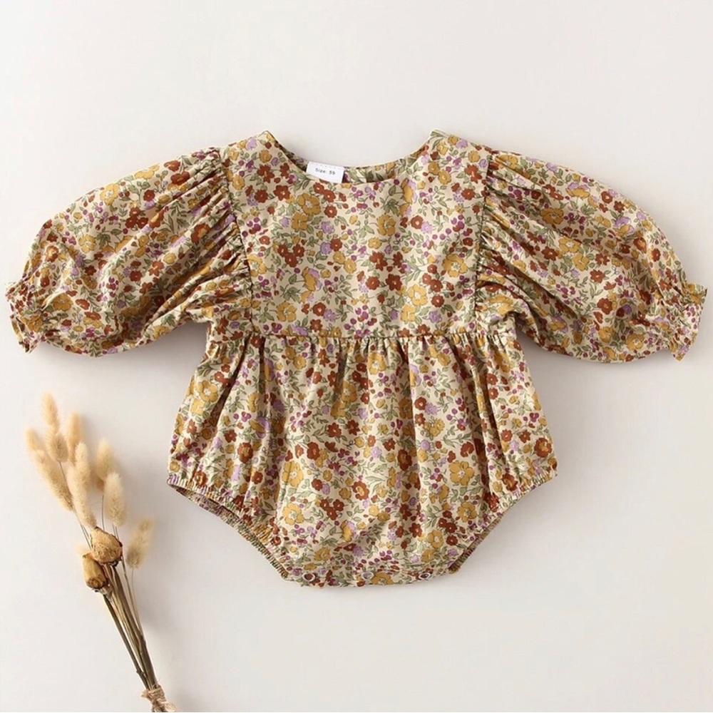 Baby girl bubble floral romper | 3-6 months